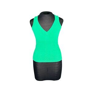 Banana Republic Womens Sleeveless V-Neck Green Knit Tank Top S